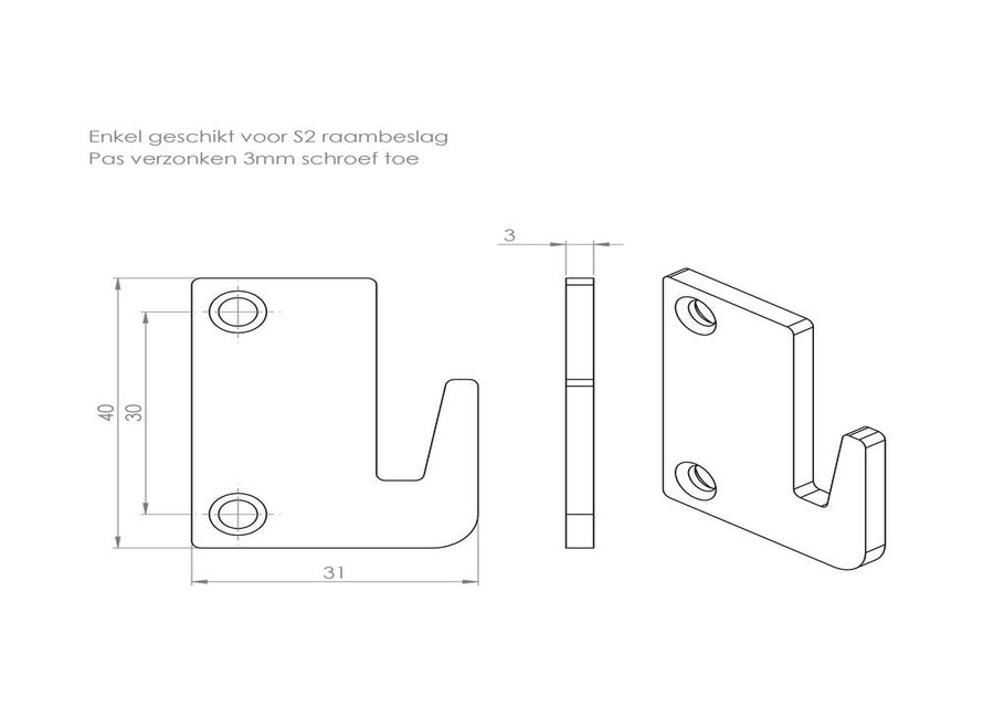 S2 DRB ventilatieplaat RVS