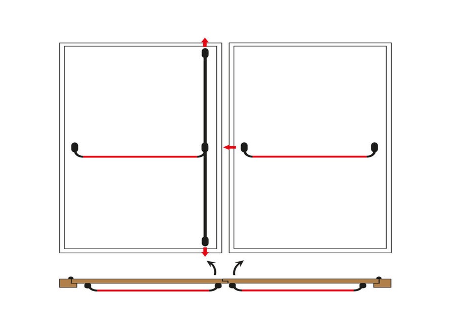 Cisa FAST PUSH dubb.deur 1+2 p. L/R